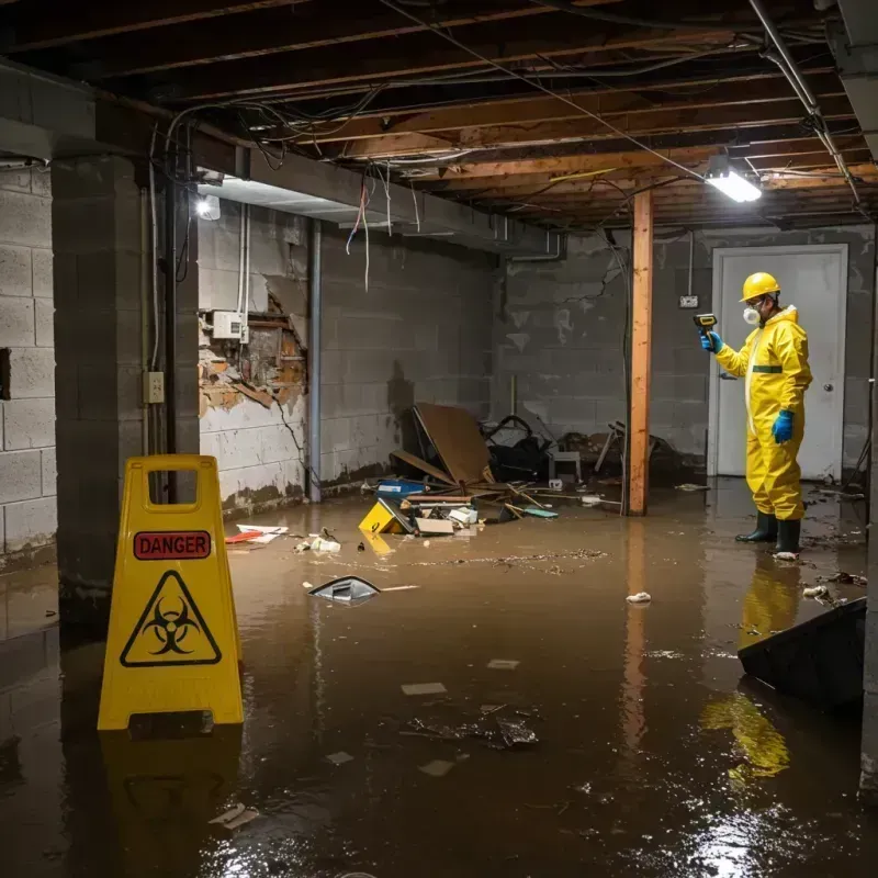 Flooded Basement Electrical Hazard in Eastmont, WA Property